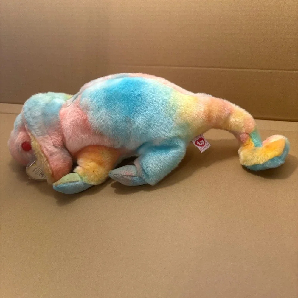 Ty Beanie Baby Buddy Rainbow‎ Chameleon Lizard Plush Stuffed Animal Toy